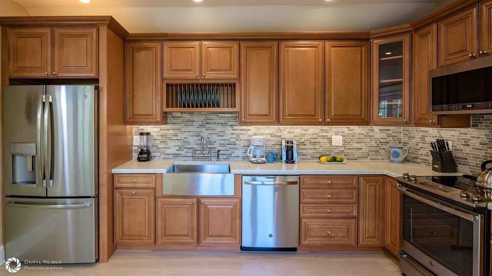 The kitchen is well equipped for all of your needs...