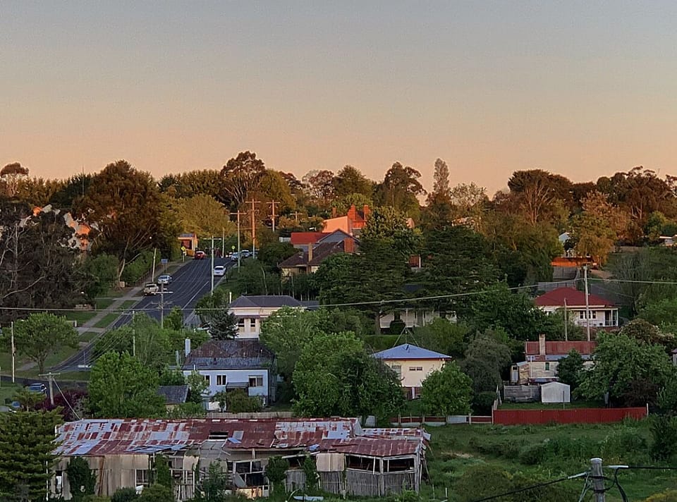 Sunset views across the valley from our balcony