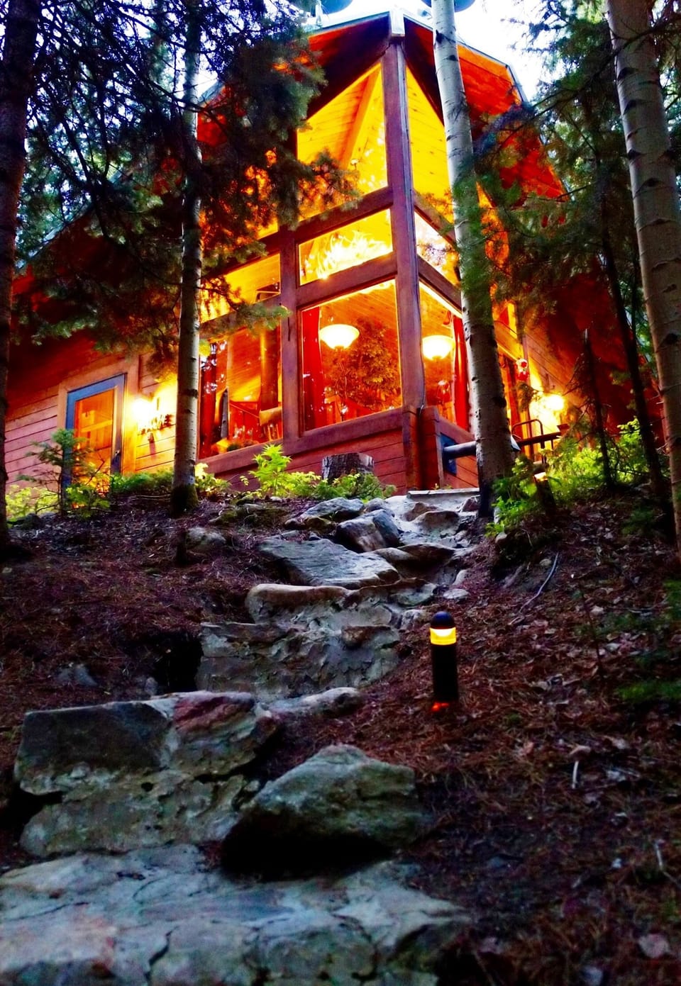 A view from the patio by the river.  The perfect place for an evening cocktail!