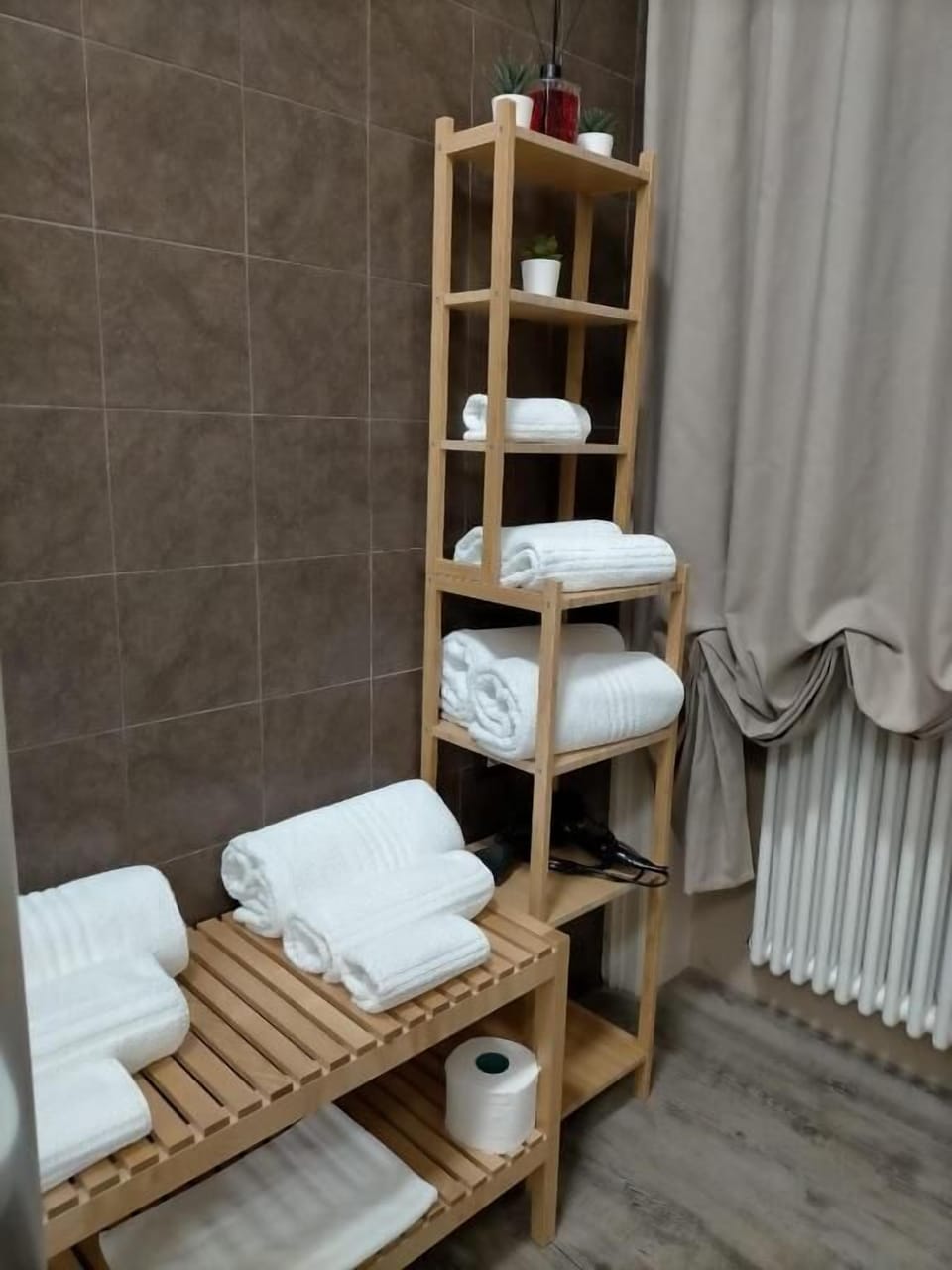 Shower, free toiletries, hair dryer, bidet
