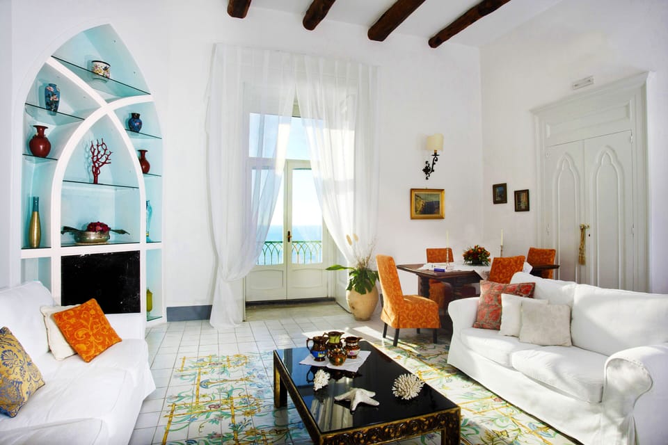 living room with sea view