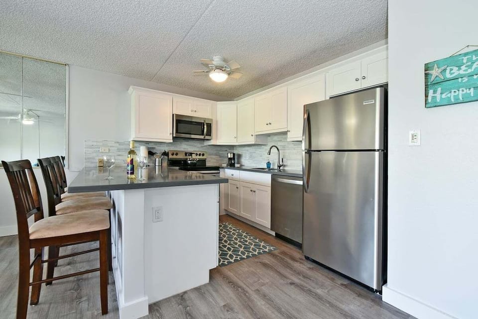 Open dining area with cozy seating steps from the kitchen.