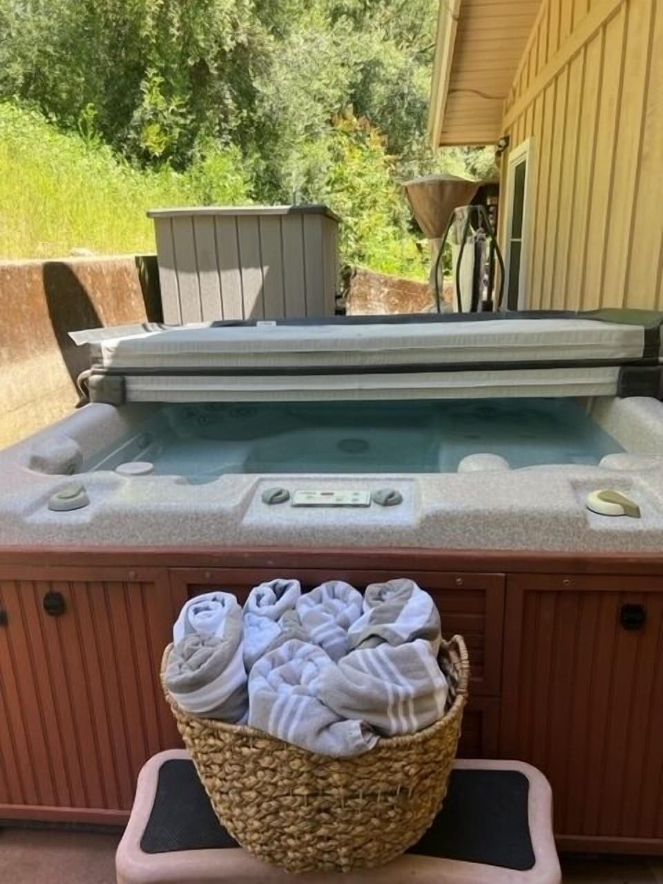 Hot tub off the master bedroom.