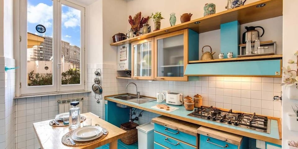 Panoramic Apartment, 1 Bedroom | Private kitchen | Full-size fridge, microwave, stovetop, espresso maker