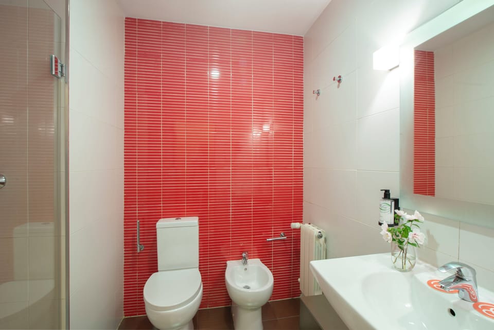 Free toiletries, hair dryer, bidet, towels