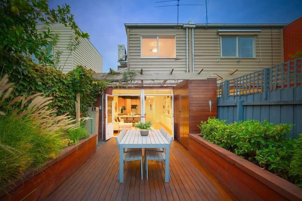 Lovely outdoor area opening to living and dining area