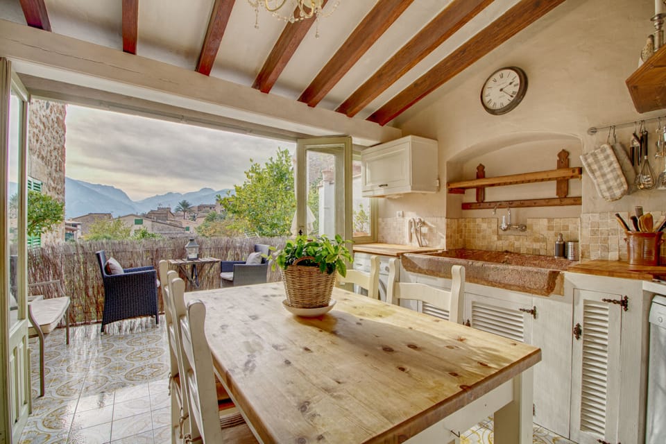 View to terrace from kitchen