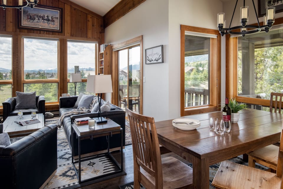 Living room and dining area