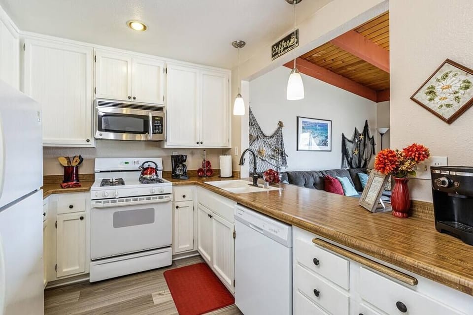 Open to the living room from the kitchen.