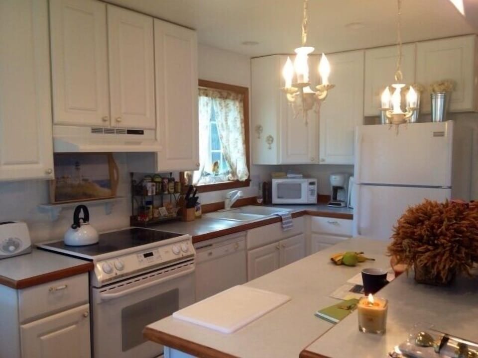 The kitchen. Ready for you to come prepare a seafood feast!