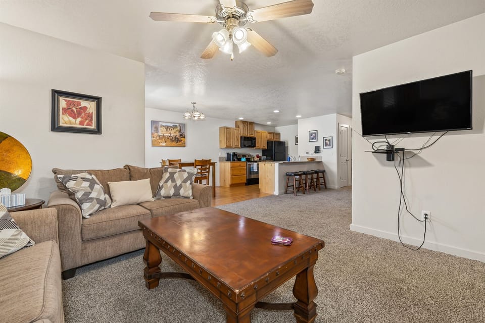 View from the cozy living area