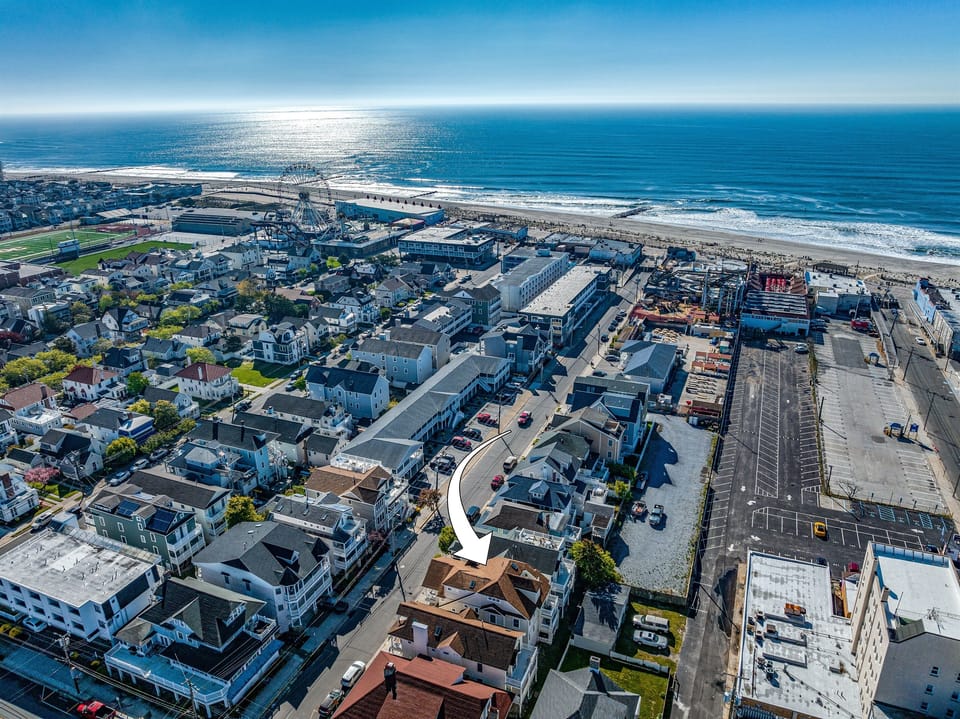 Just steps away from the beach, with scenic views and the vibrant boardwalk