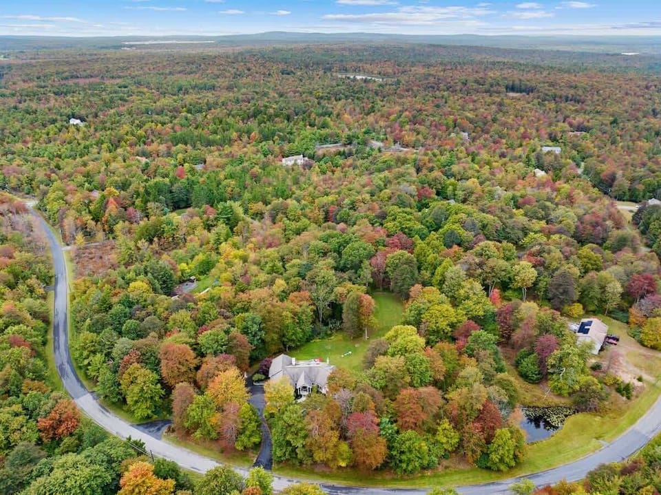 Pleanty of privacy.  Aerial view of our home.  Located on private 2.5 acre lot. 