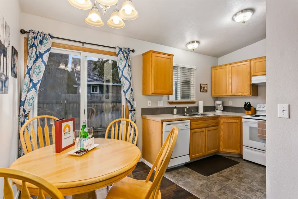 Light and bright kitchen and dining area