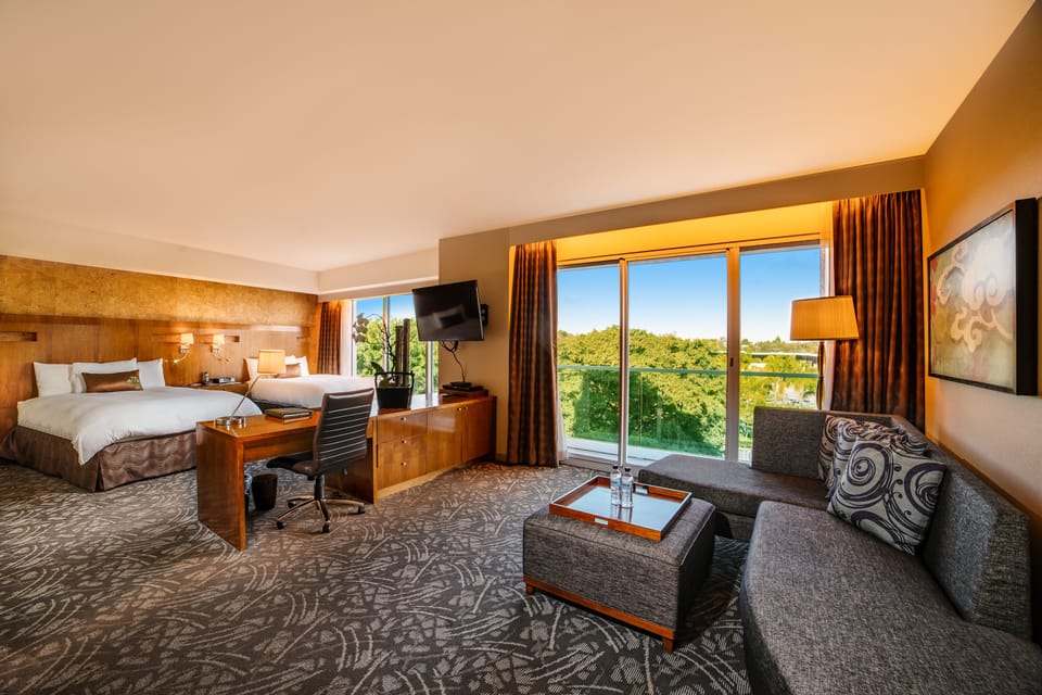 Premium bedding, down comforters, in-room safe, desk
