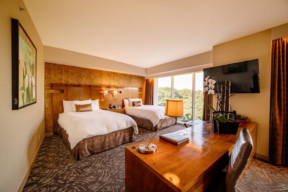 Premium bedding, down comforters, in-room safe, desk