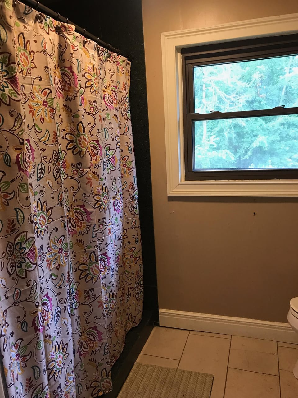 Shower in main level bathroom 