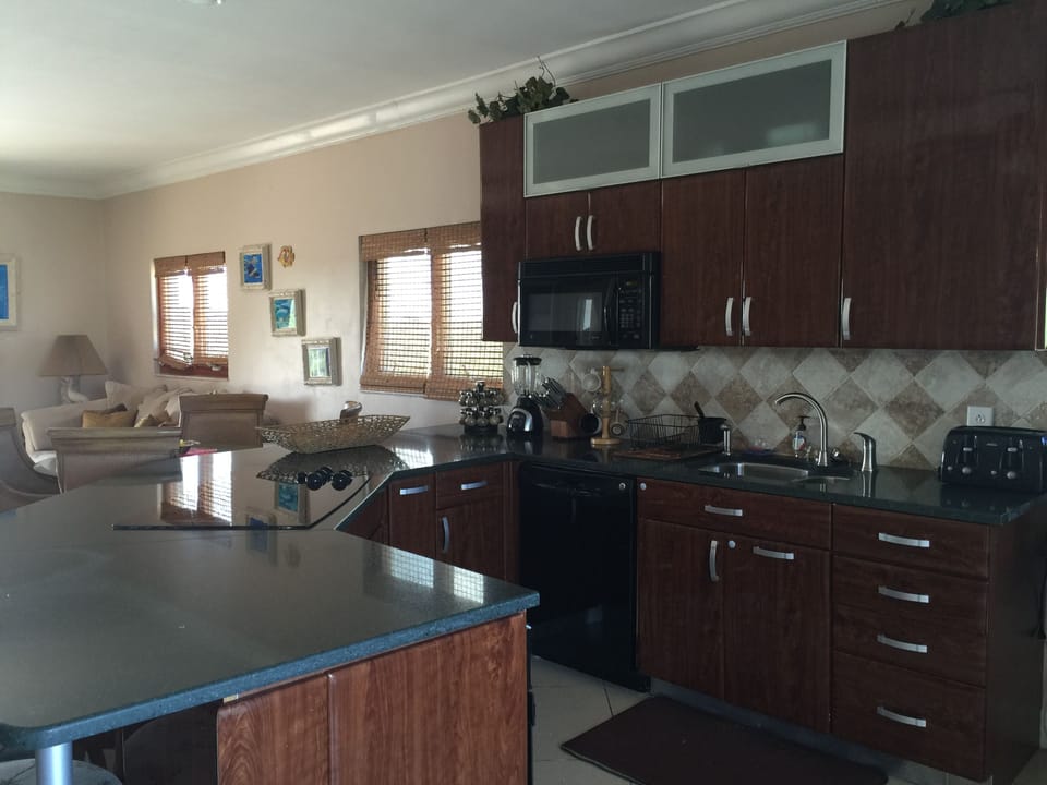 Fully Stocked Kitchen will all needed equipment to prepare your meals at home.
