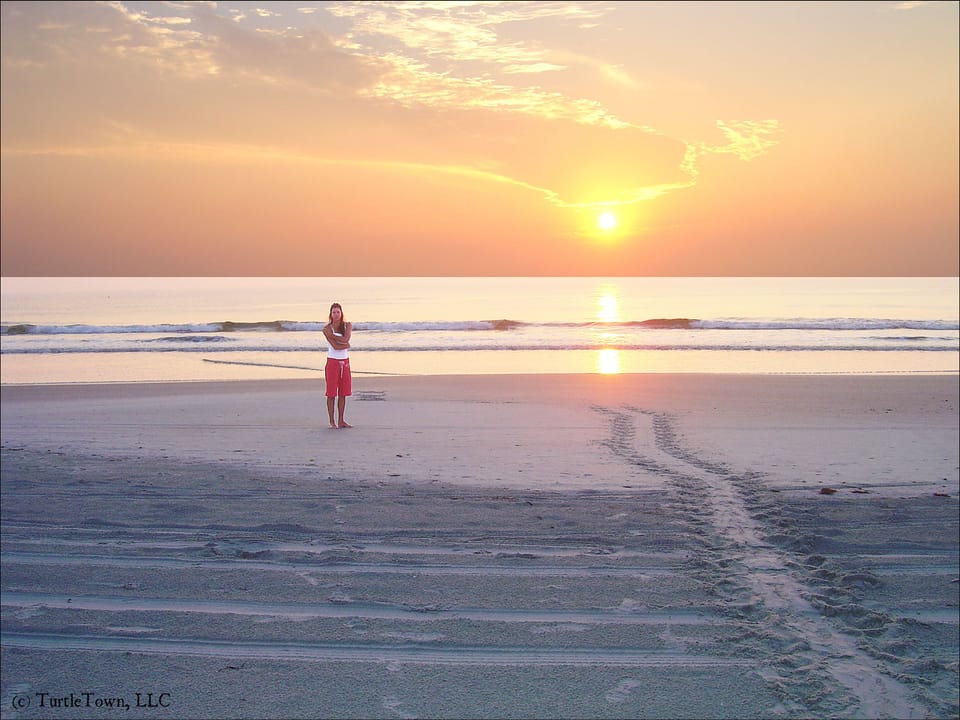 Actual Turtle Tracks on the beach in back of house- Eggs hatched months later.
