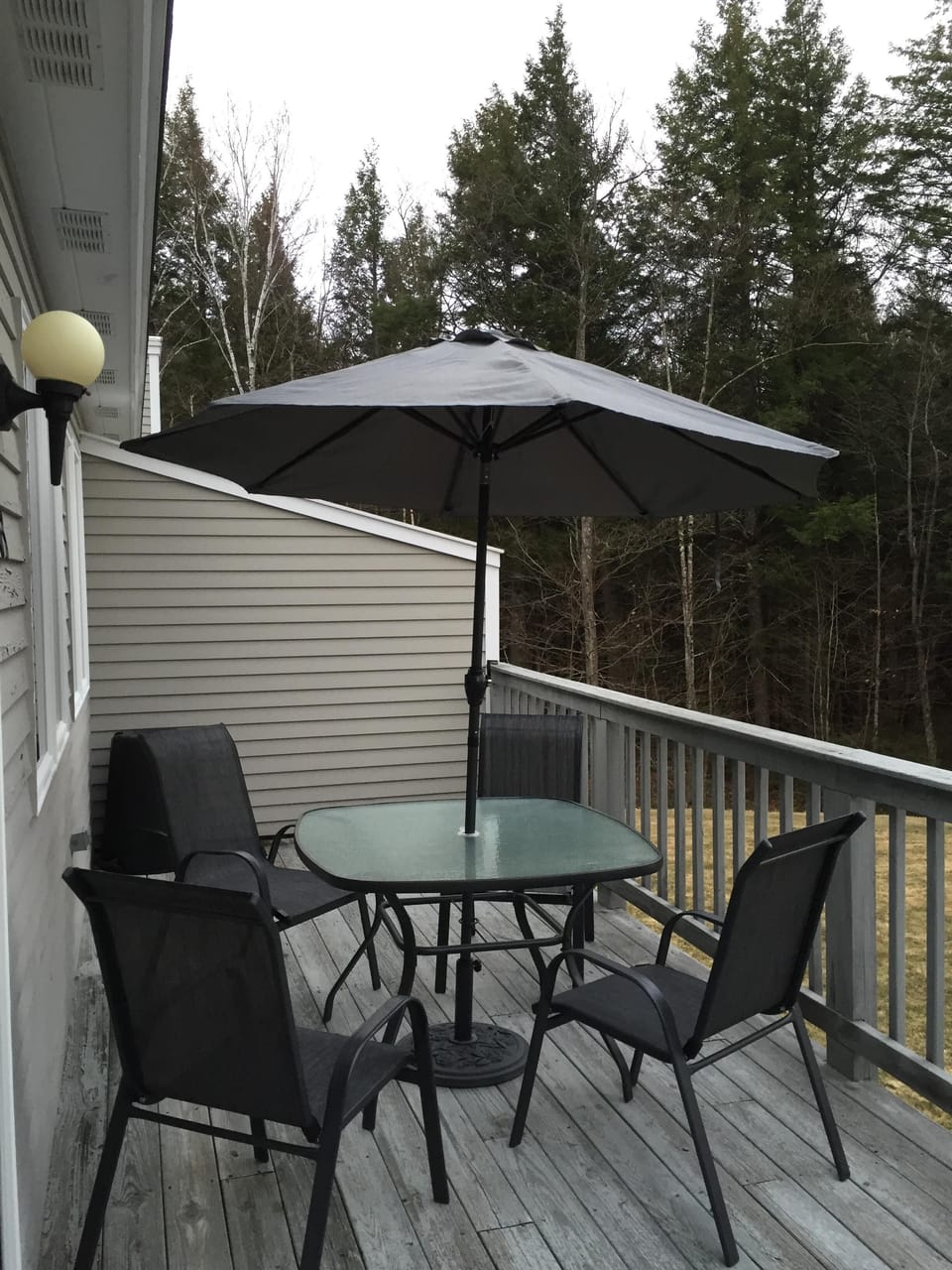 Balcony with seating for four and gas grill - perfect to enjoy the sunsets.