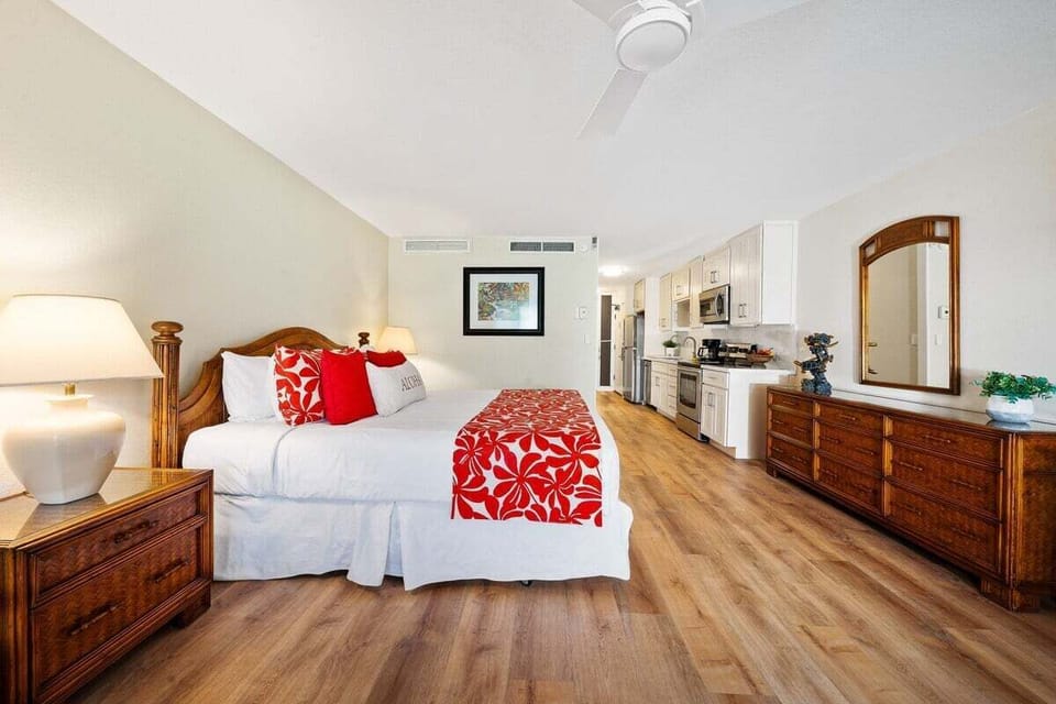 Inviting studio featuring a plush king bed for ultimate comfort