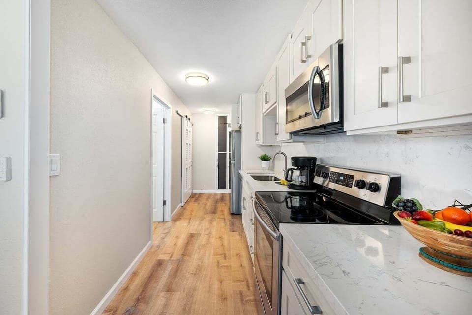 Functional kitchen with granite countertop