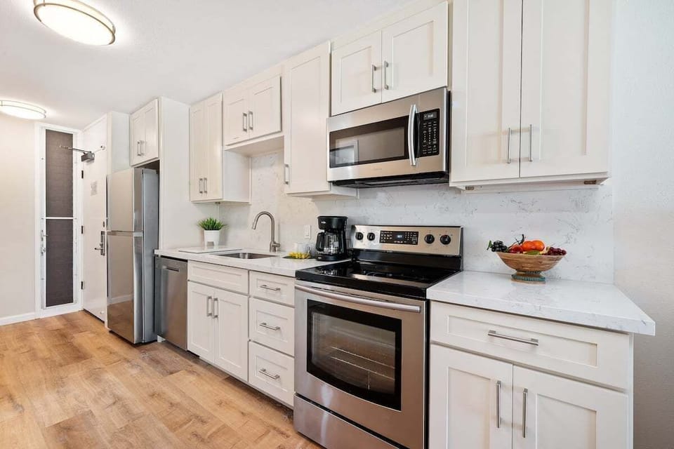 Fully equipped kitchen with modern appliances and everything you need