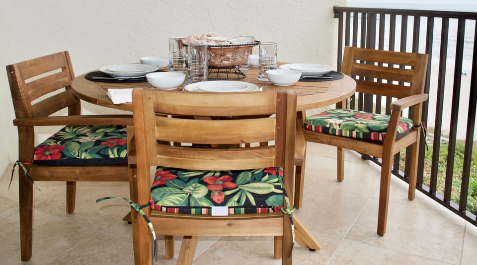 Breakfast, lunch, and dinner on your balcony if you desire