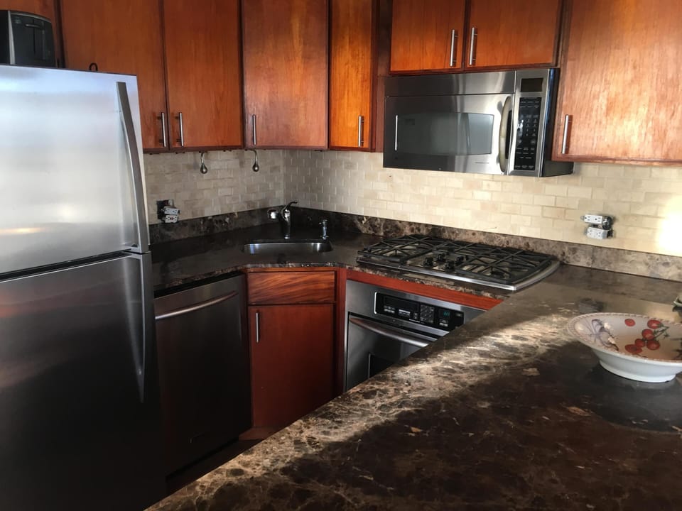 Beautiful kitchen with barstools