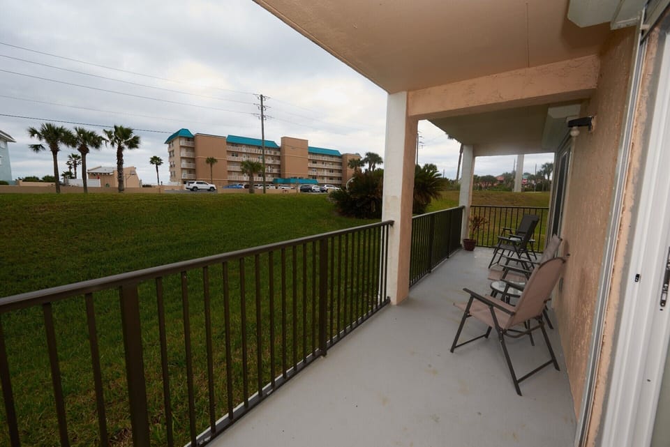 Large patio with ocean view