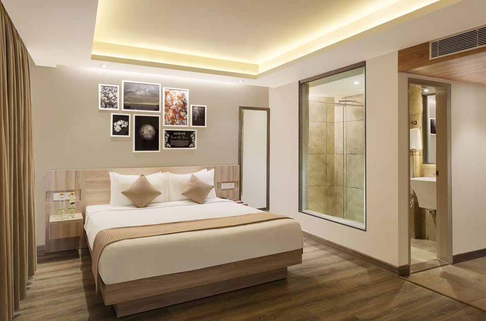 Super Deluxe (Back View) | Egyptian cotton sheets, premium bedding, Select Comfort beds, minibar