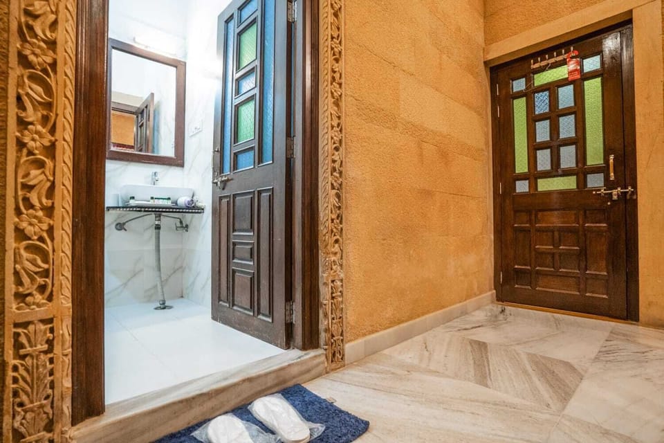 Shower, designer toiletries, hair dryer, bidet