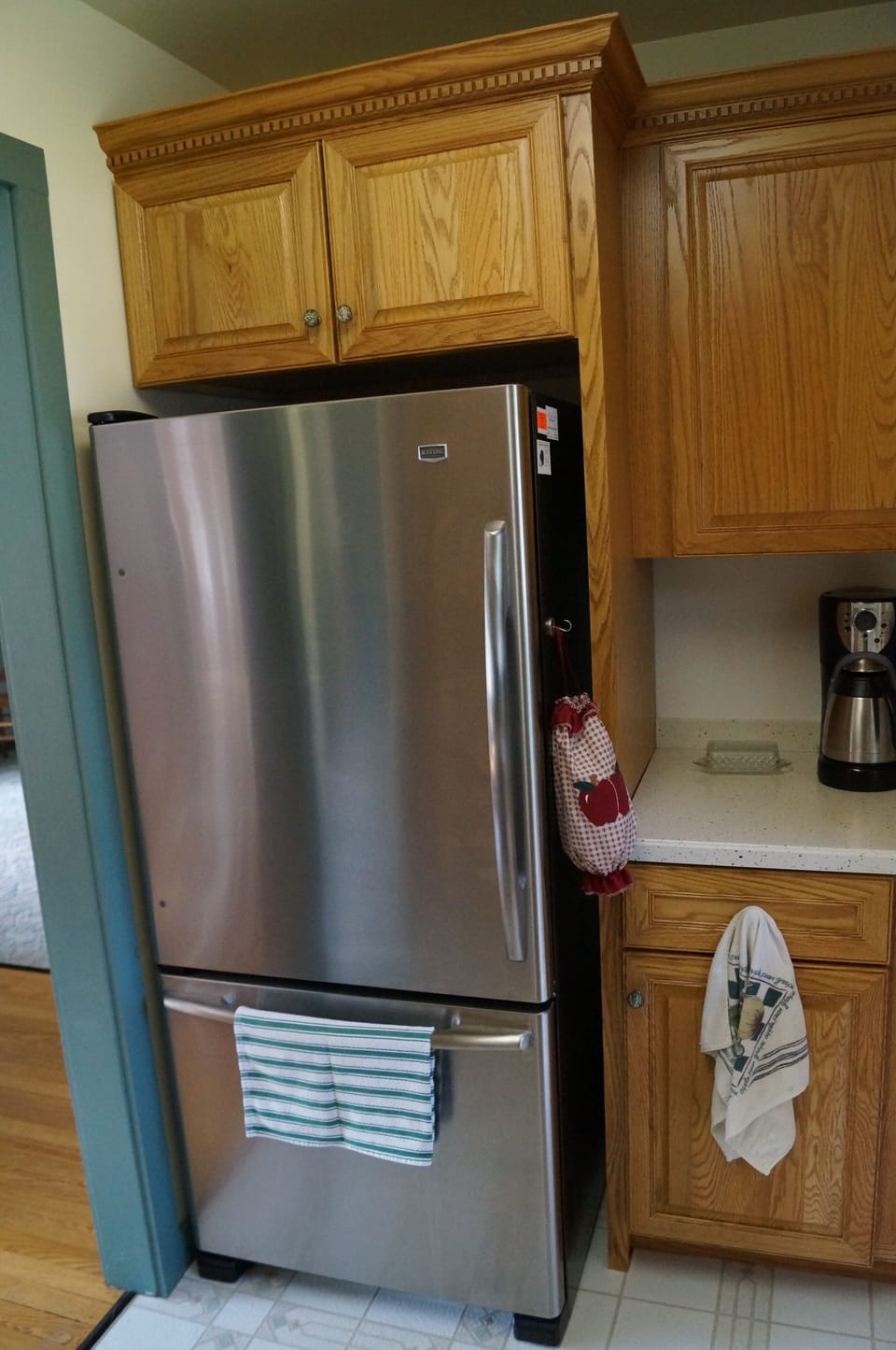 stainless steel refrigerator with ice maker!