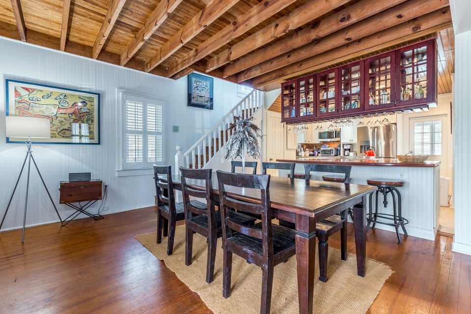 Dining area and gourmet kitchen