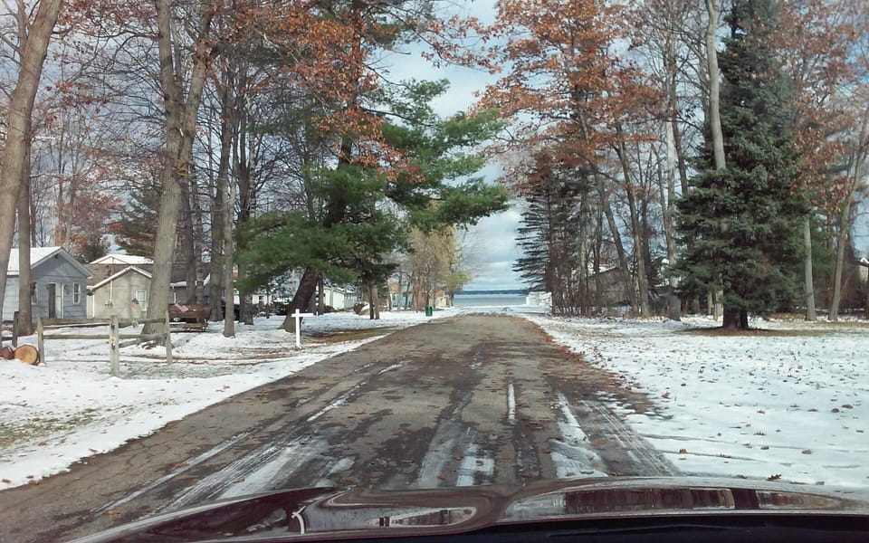 View of access down the road. No dock.