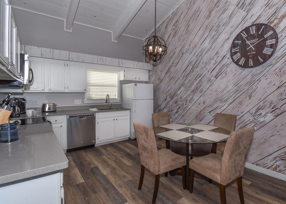 Open kitchen with dining table