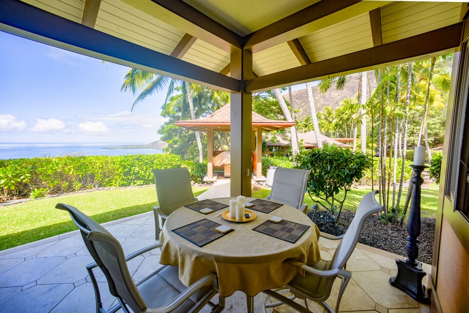Outdoor dining year-round, with a great view.