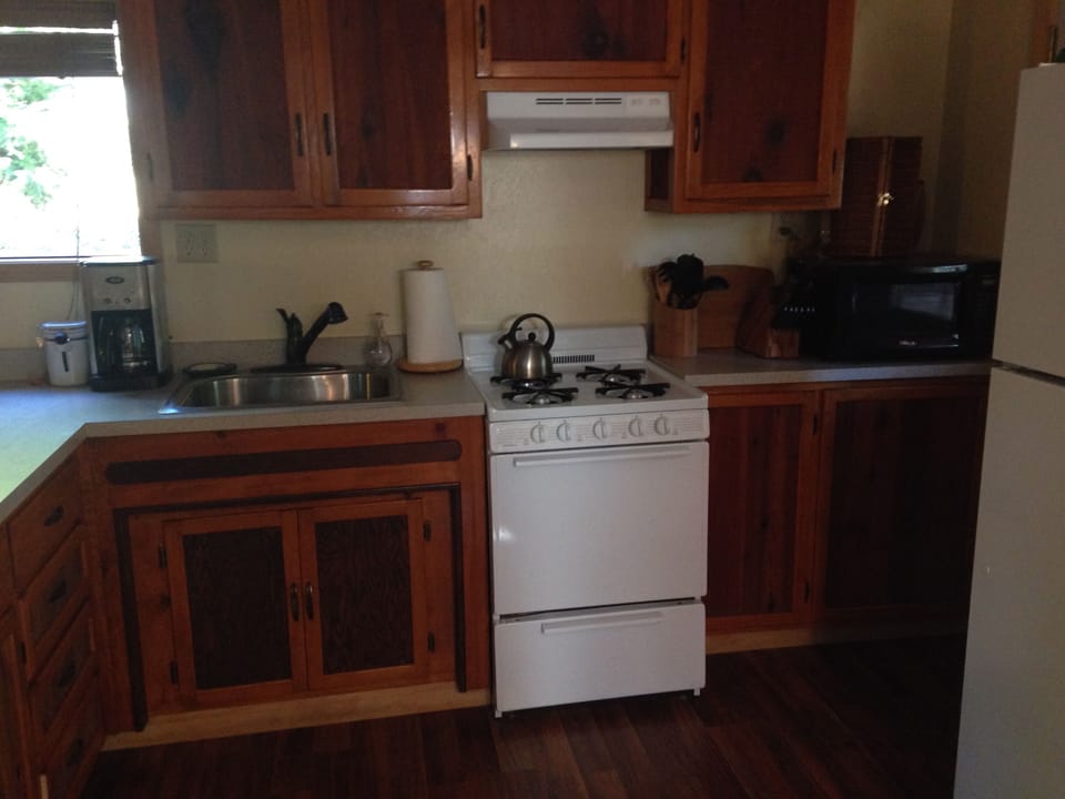 Gas stove and oven, microwave, et cetera