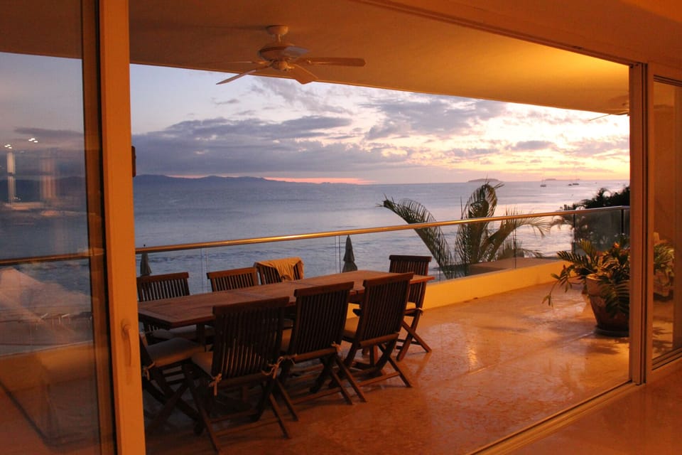 Living room opening to balcony