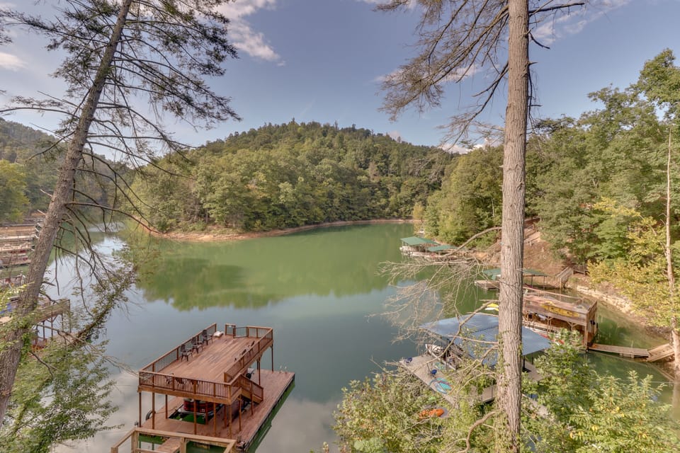 Beautiful view of cove and plenty of space to swim!