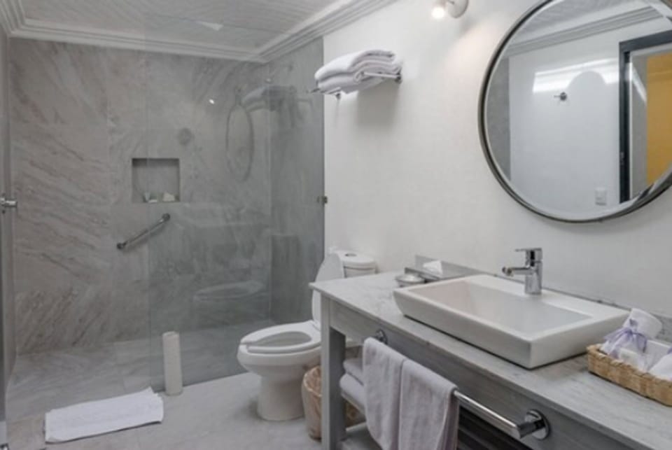Family Room | Bathroom | Designer toiletries, hair dryer, towels