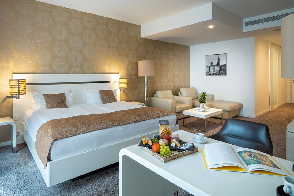 Minibar, desk, blackout drapes, iron/ironing board