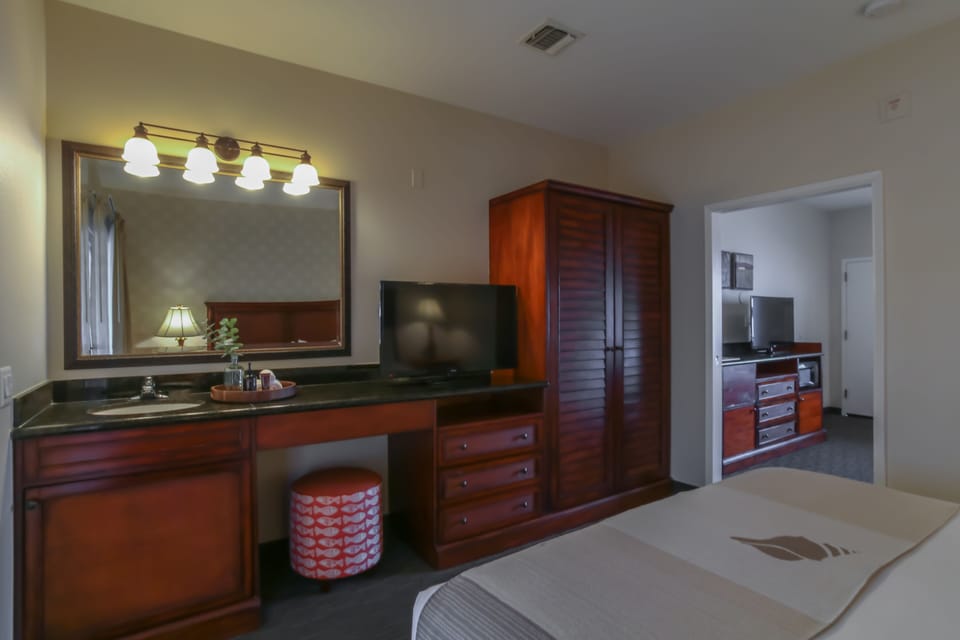 Top Floor King Suite Sleeper Sofa | 1 bedroom, premium bedding, desk, blackout drapes