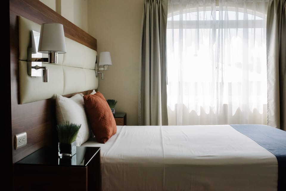 Junior Double Room, 2 Double Beds, City View, Tower | Premium bedding, iron/ironing board (on request), WiFi (free)