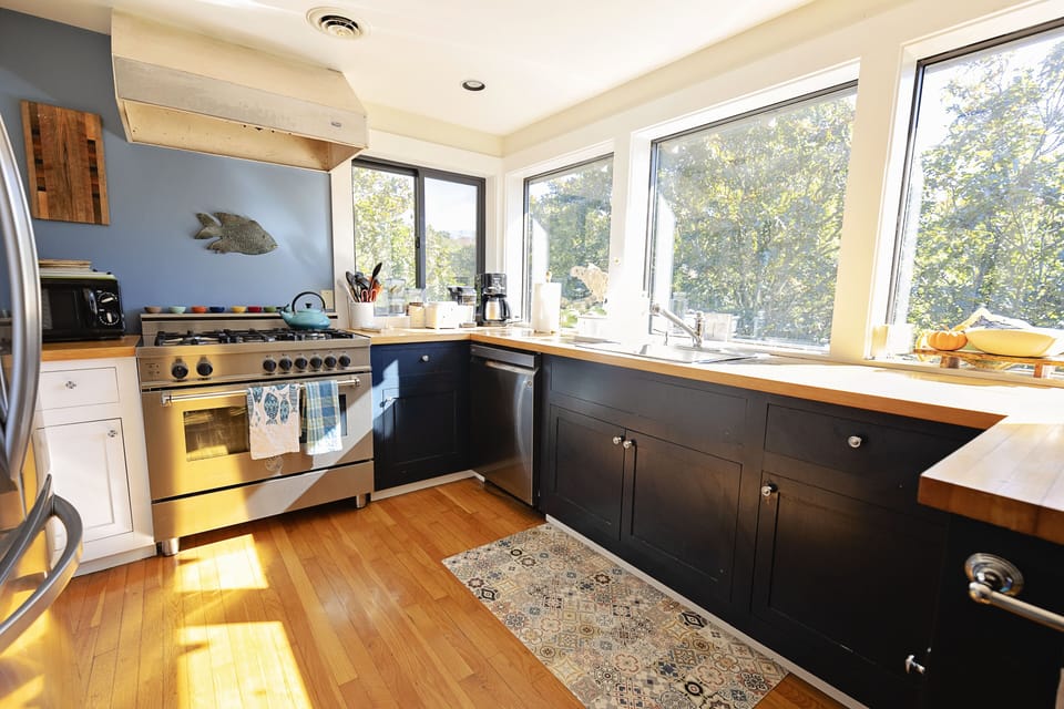 Kitchen with Bertazzoni stove
