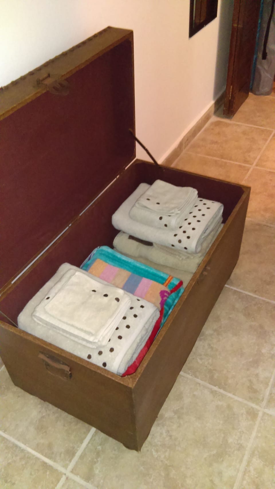 Trunk full of towels for your convenience.