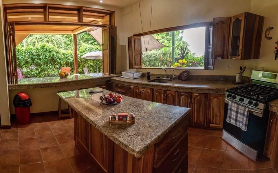 Spacious Kitchen with Pool View