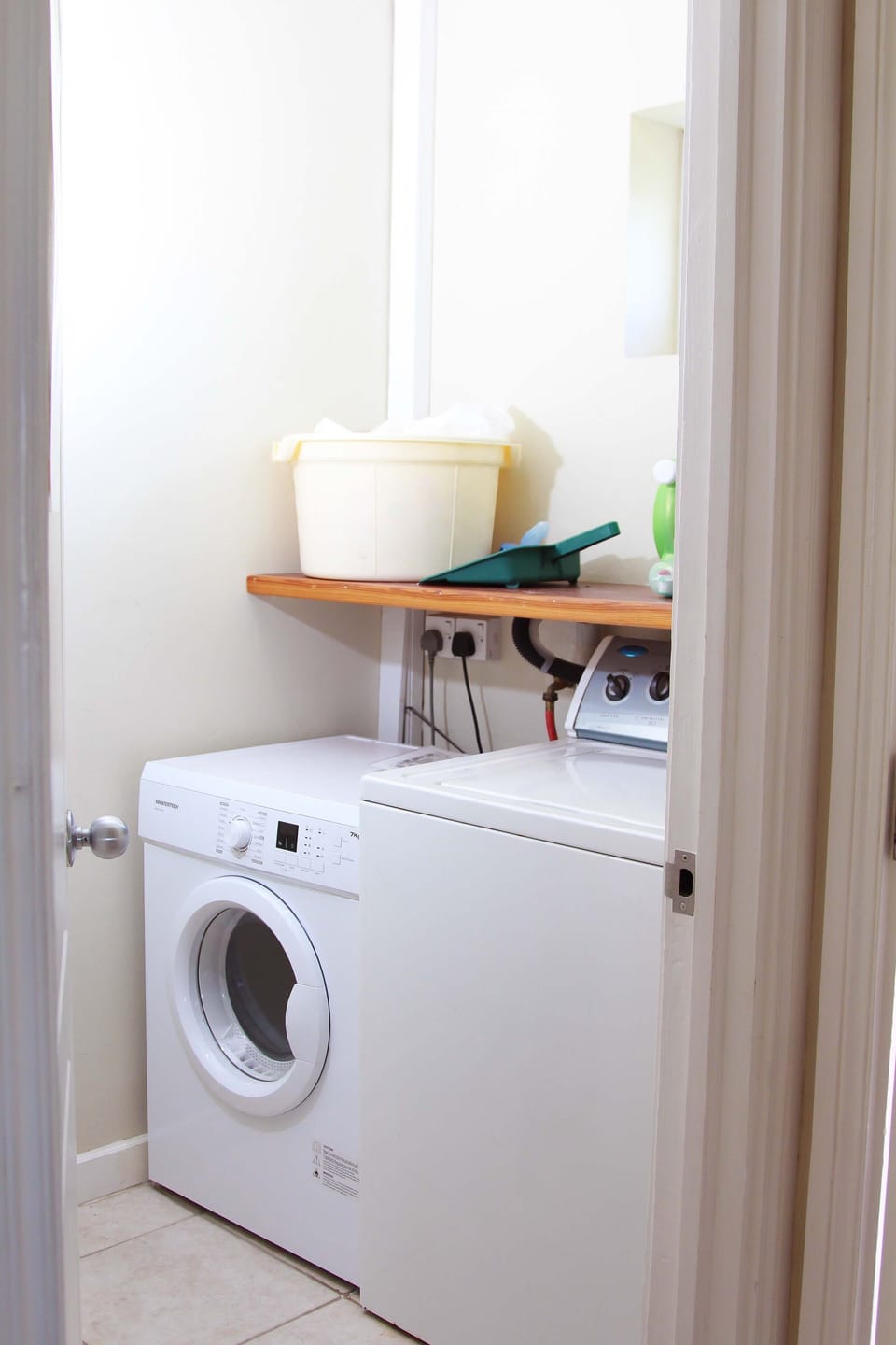 Full sized washer and dryer.