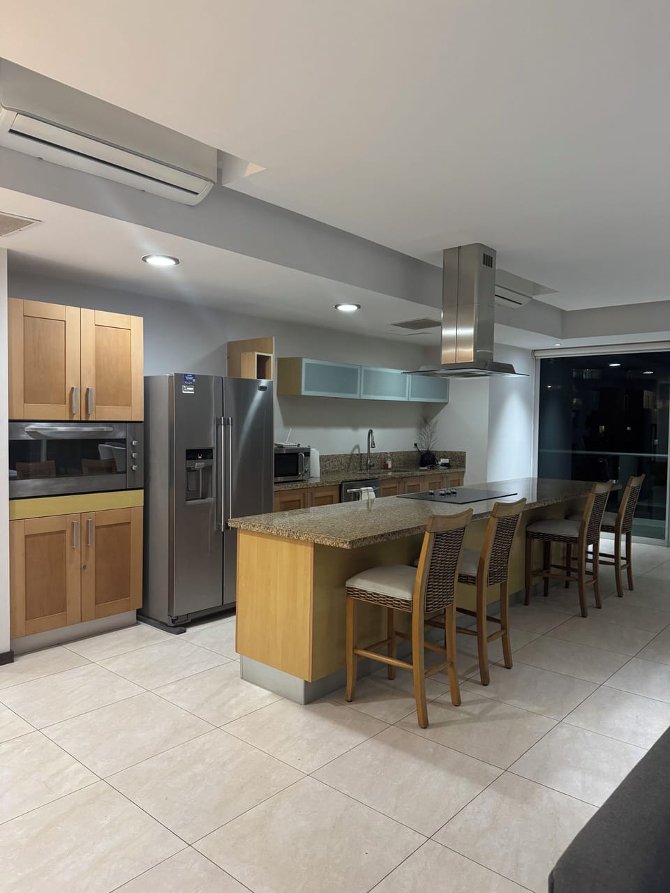 Granite kitchen and great room overlooking the ocean