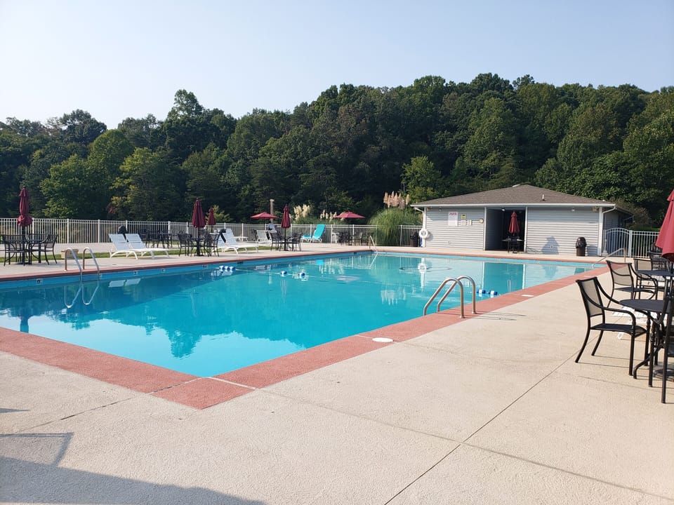 Beautiful pool is opened seasonally.